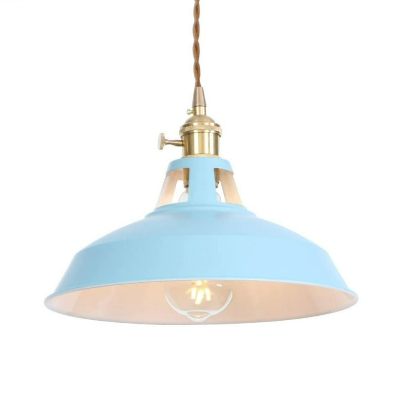 Blue vintage farmhouse pendant light