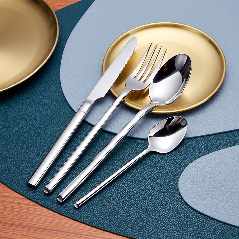 modern chrome silverware set