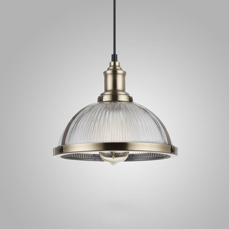 glass and metal trim classic american pendant light