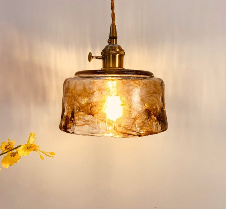 Amber glass handcrafted modern pendant lights