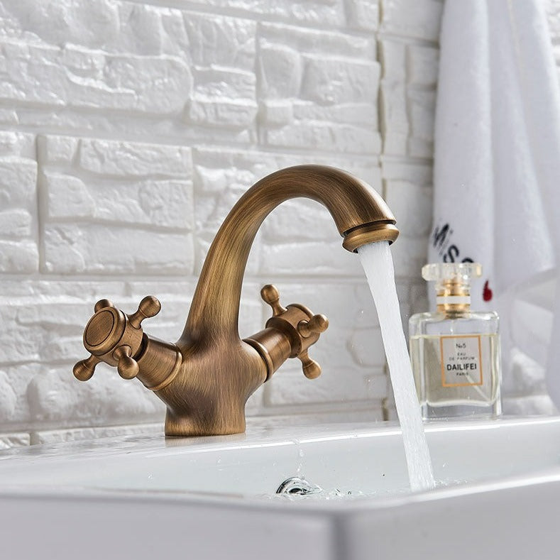 Vintage brass bathroom faucet