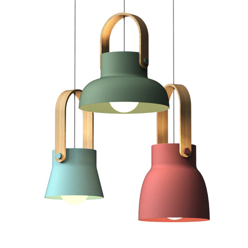 colorful matte color wood accent pendant light fixtures