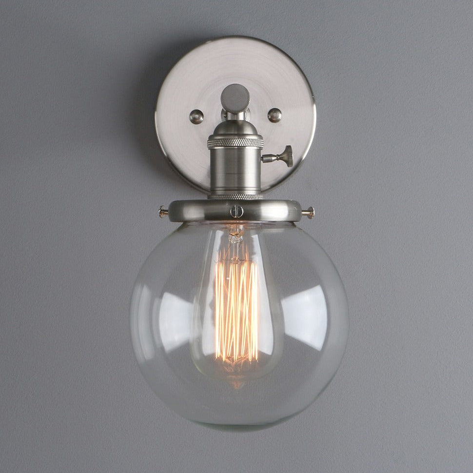 rustic brushed nickel farmhouse wall sconce