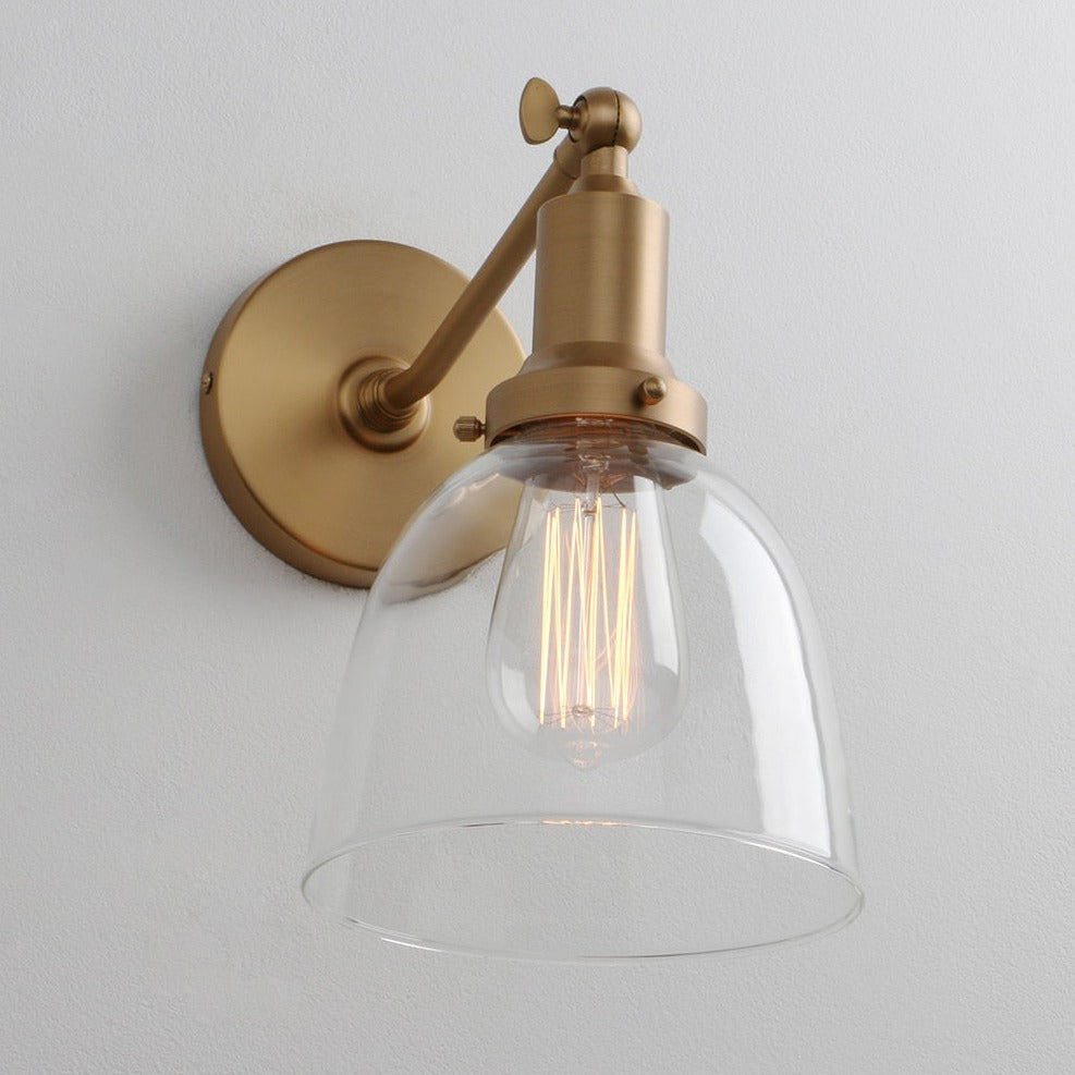 brass finish mid-century modern style interior design wall sconce