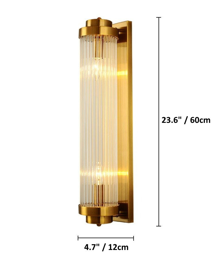 Modern Glass Column Wall Sconce Dimensions