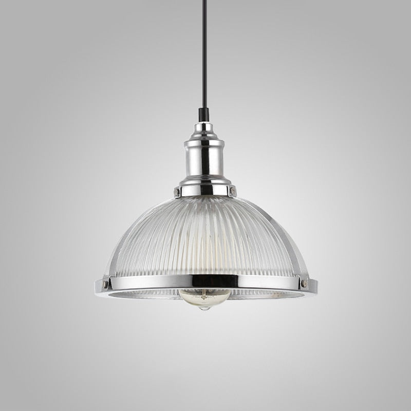 chrome finish farmhouse glass pendant light