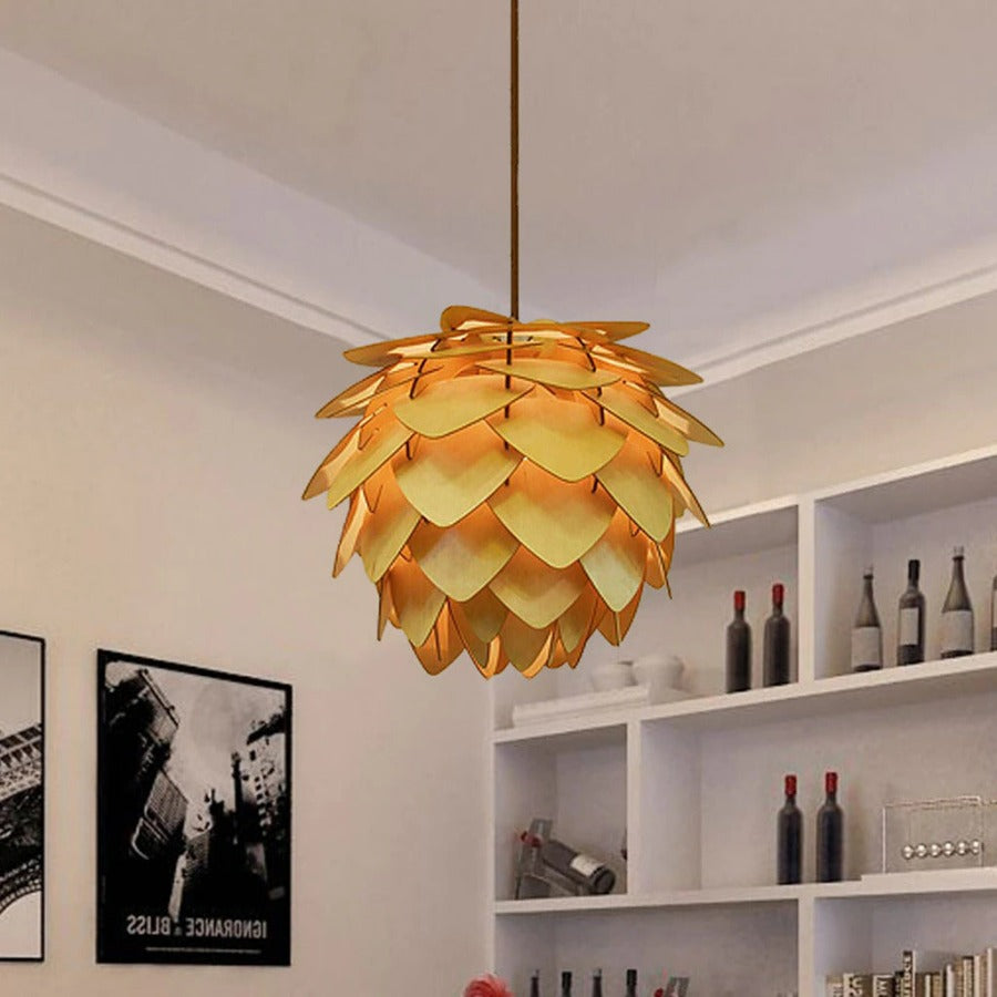 Farmhouse light fixture wood pendant light