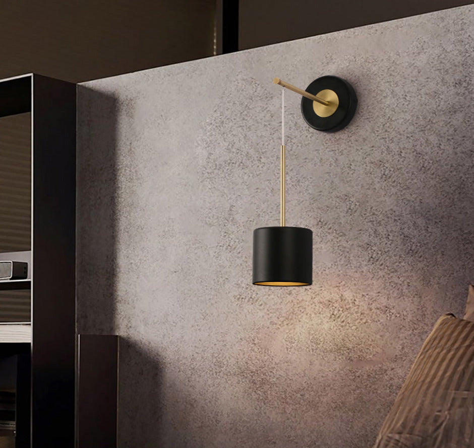 corbin full metal modern black wall light