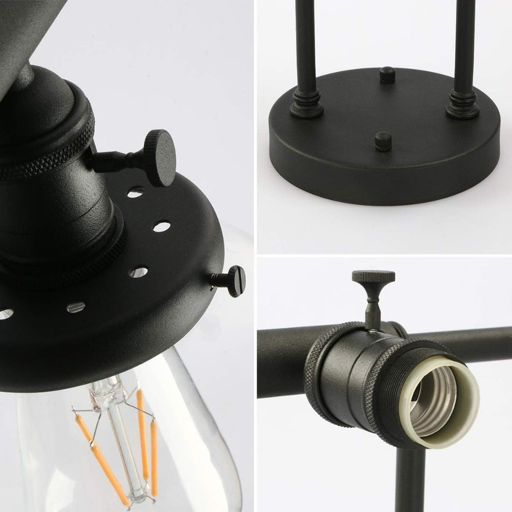 matte black three bulb sconce hardware