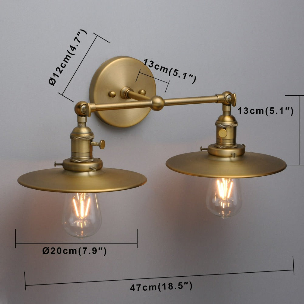 Olson two-bulb wall sconce dimensions