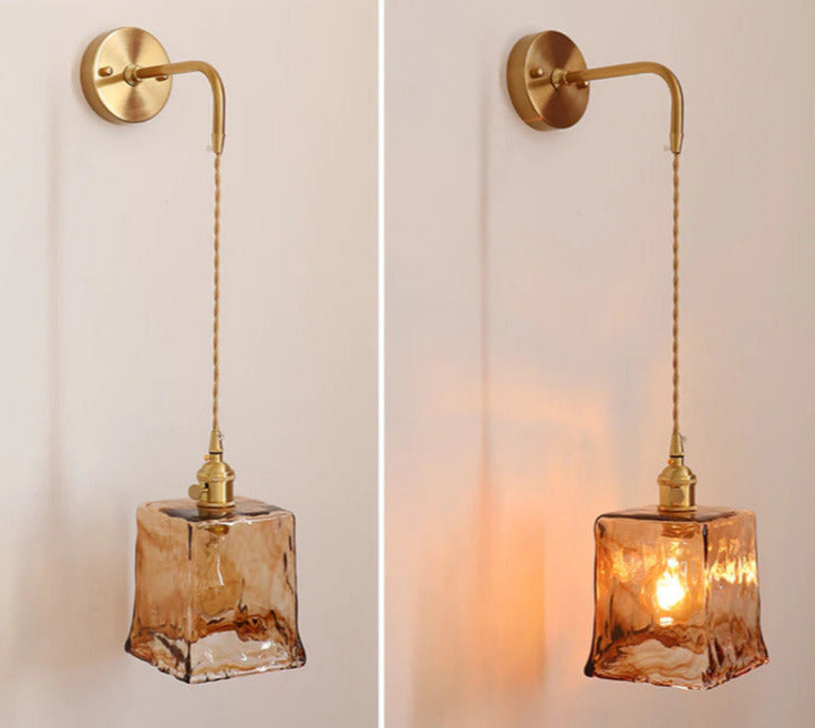 hanging vintage glass wall lamps