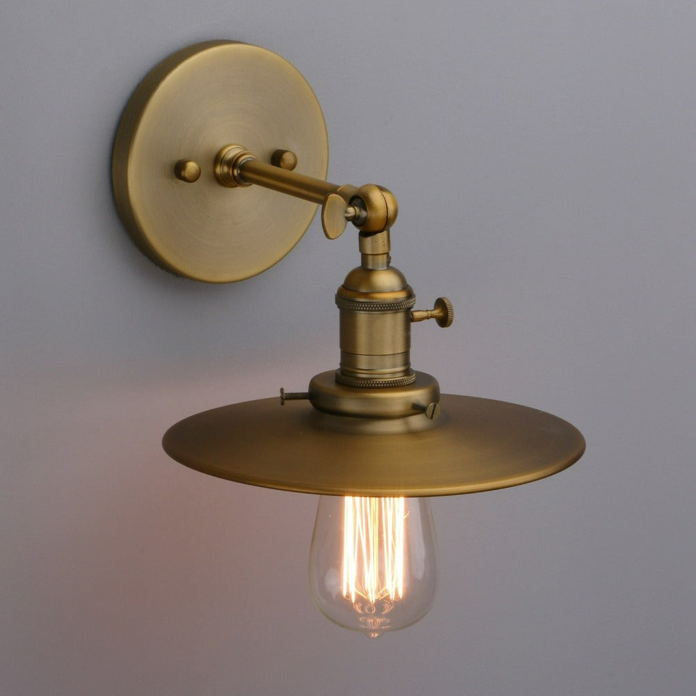 brass dial switch mid-century modern wall sconce
