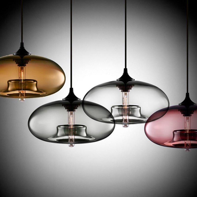 glass art deco colorful pendant lights