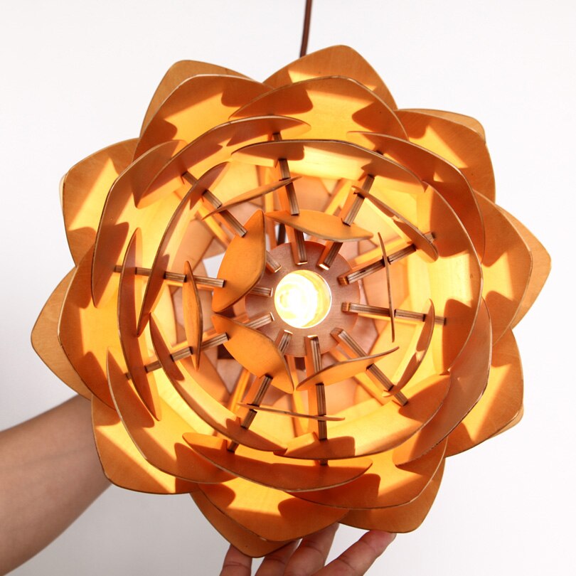 Handcrafted farmhouse retro pinecone pendant light