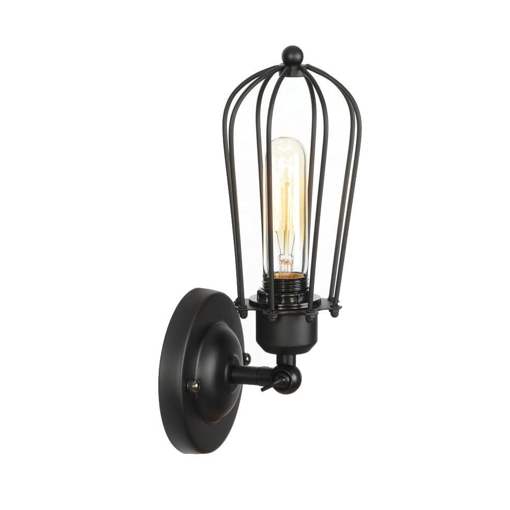 black edison bulb vintage wall sconce