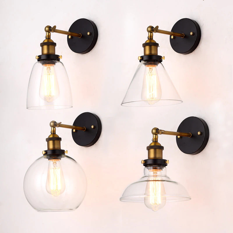 clear glass farmhouse chic wall lights