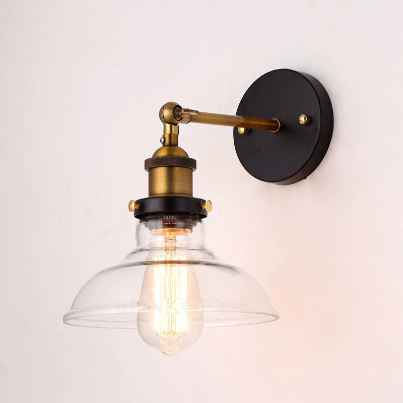 clear glass vintage retro wall lamp