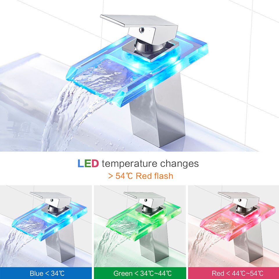 Modern LED Temperature Color Changing Faucet