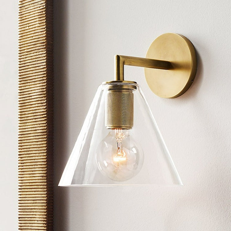 Modern brass wall sconce