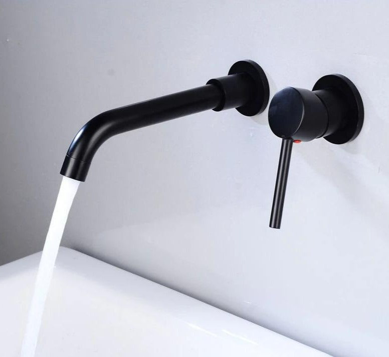 Black Wall Mounted Bathroom Faucet
