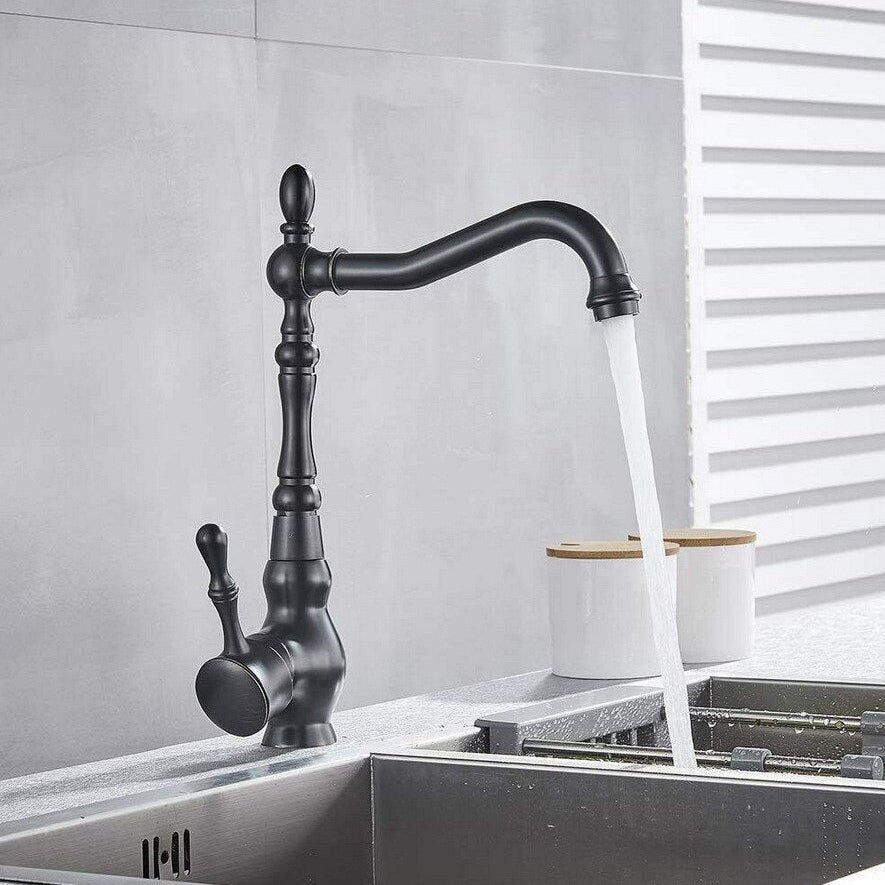 rotatable vintage black finish kitchen faucet