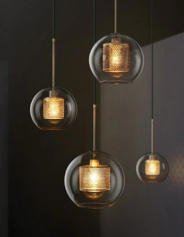 Glass Vintage Metal Pendant Lights