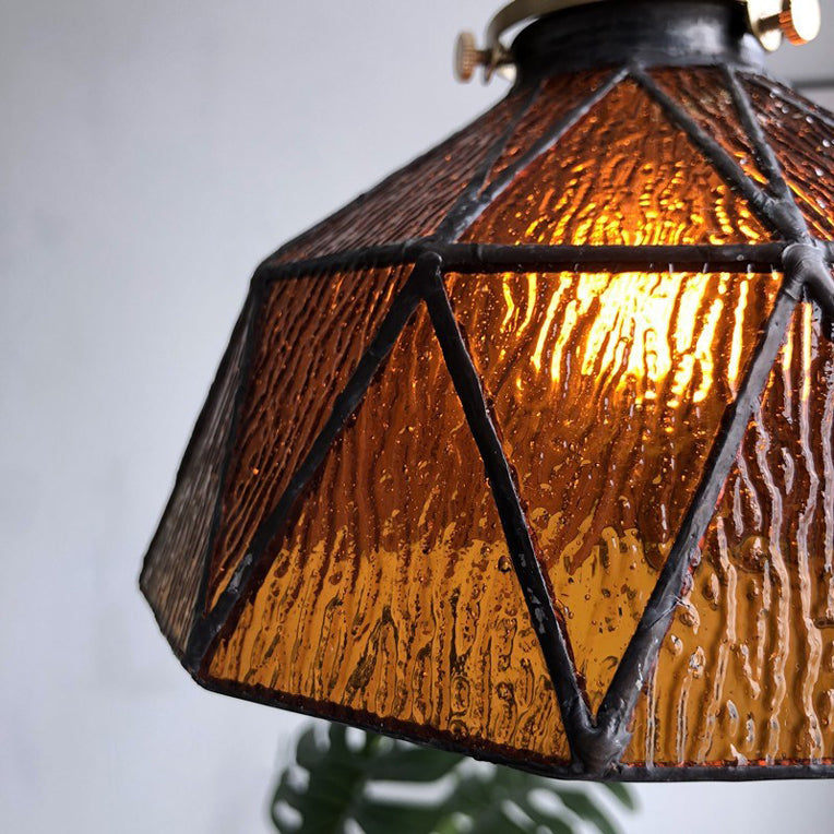 Antique stained glass on sale hanging light fixtures