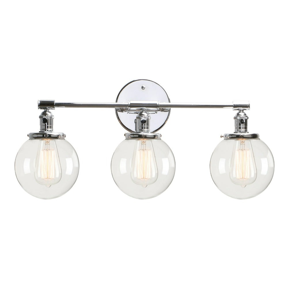 Three-Bulb Deacon Glass Globe Wall Sconce