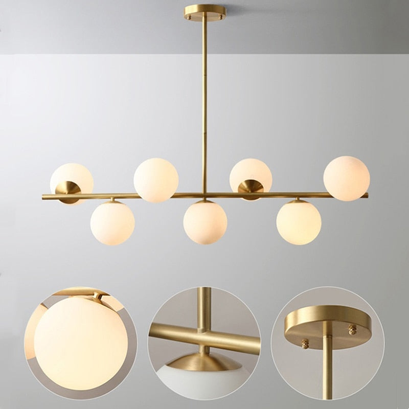 Modern Pendant Multi Bulb Frosted Glass Light Fixture