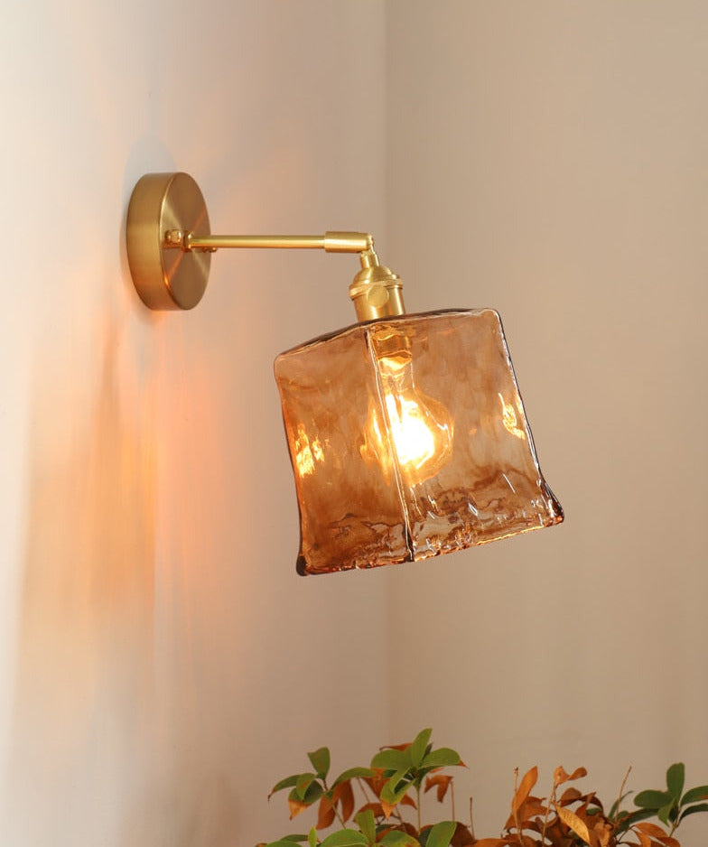 classic amber glass retro hallway wall sconces