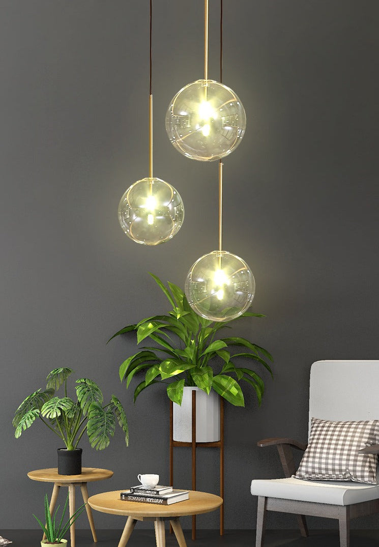 minimalist glass globe pendant lights