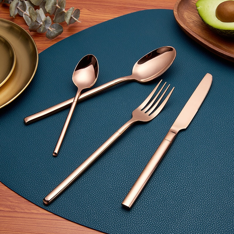 rose gold dinnerware set