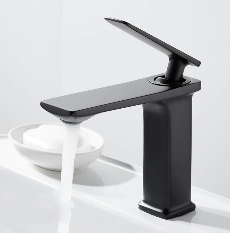 Modern matte black bathroom faucet