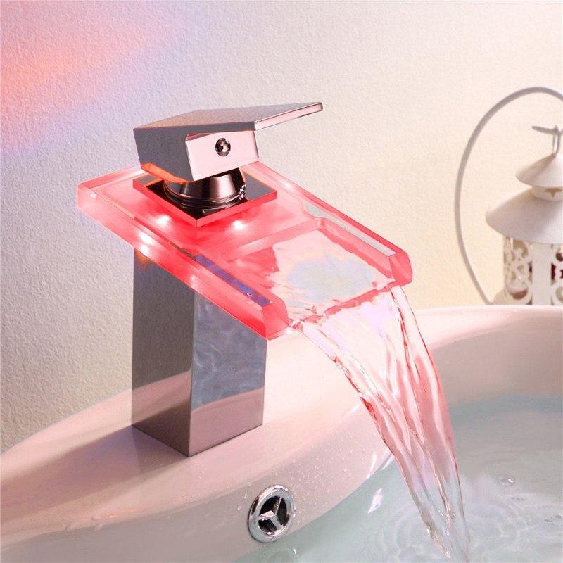 Bathroom LED Temperature Color Changing Faucet