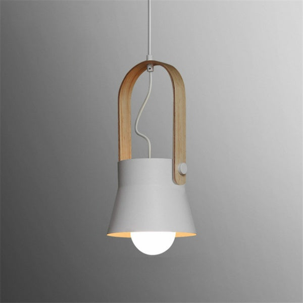 Colorful Nordic Wood Accent Pendant Lights