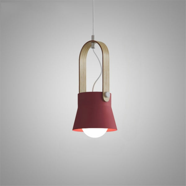 Colorful Nordic Wood Accent Pendant Lights