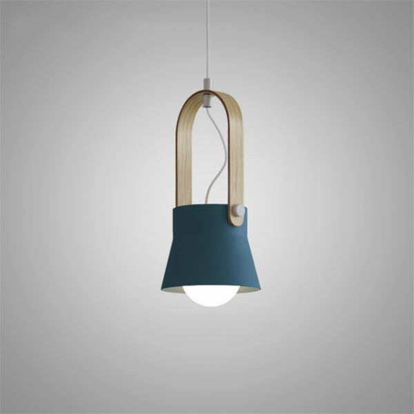 Colorful Nordic Wood Accent Pendant Lights