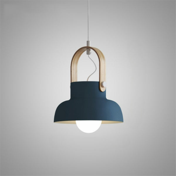 Colorful Nordic Wood Accent Pendant Lights