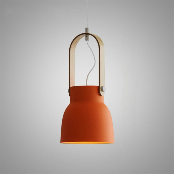 Colorful Nordic Wood Accent Pendant Lights