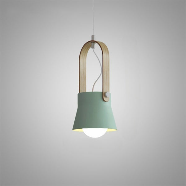 Colorful Nordic Wood Accent Pendant Lights