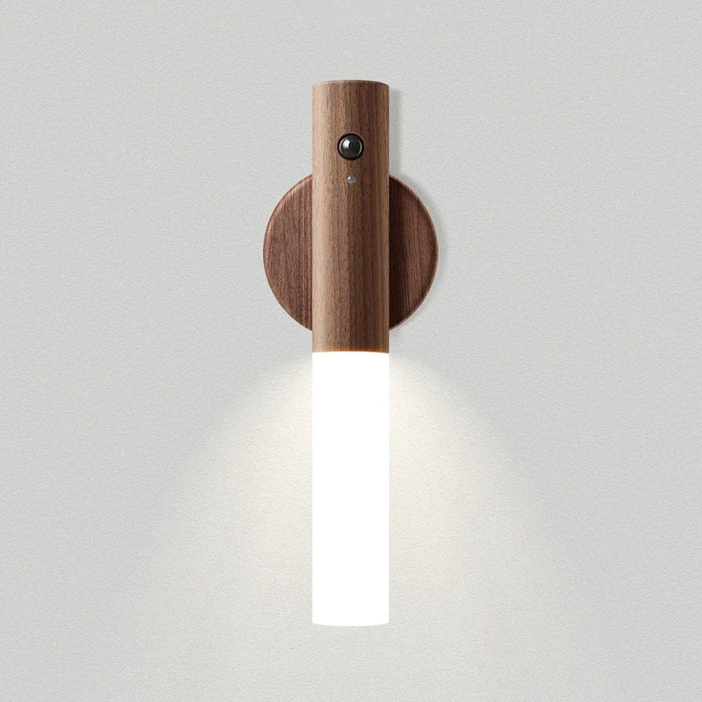 wood and plexiglass motion detection wall night light