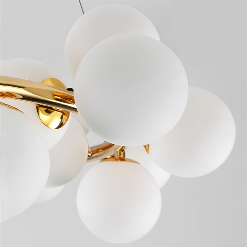 frosted glass bulb chandelier