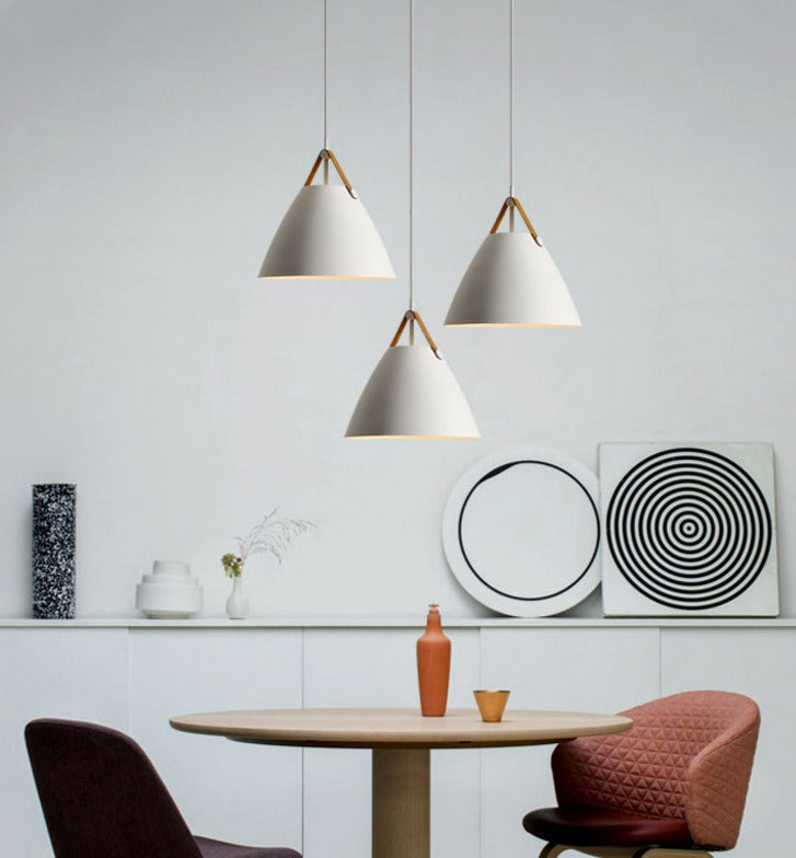 matte white dinign table modern pendant lights