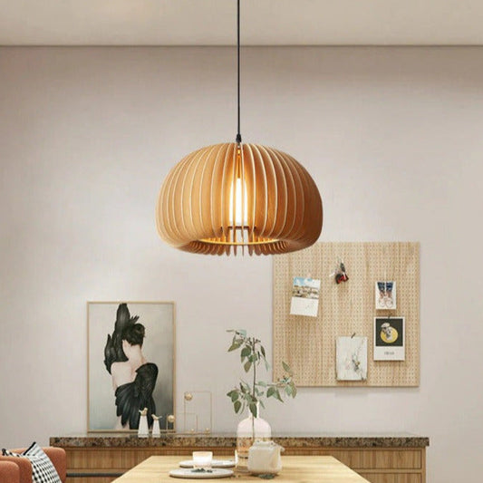 Handcrafted Japanese Wood Pendant Light