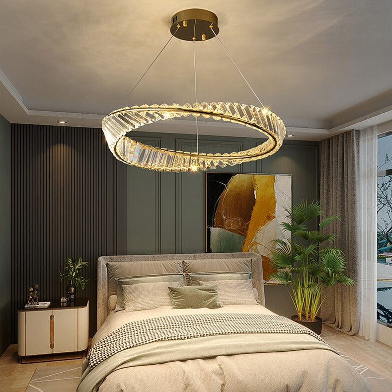 penthouse lugury glass crystal spiral chandelier
