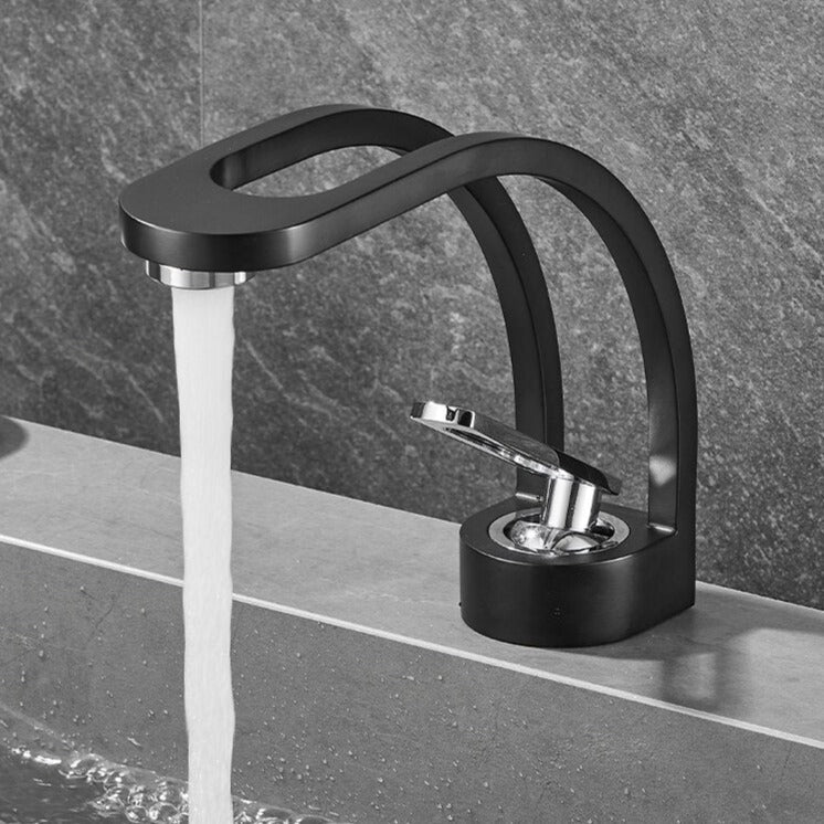 black and chrome Oliver single handle basin faucet