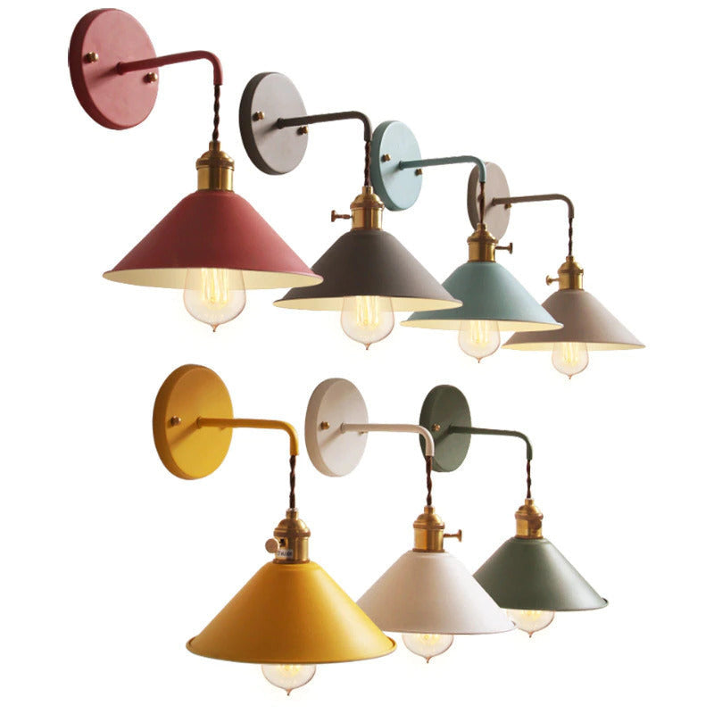 colorful metal matte finish farmhouse wall lamps