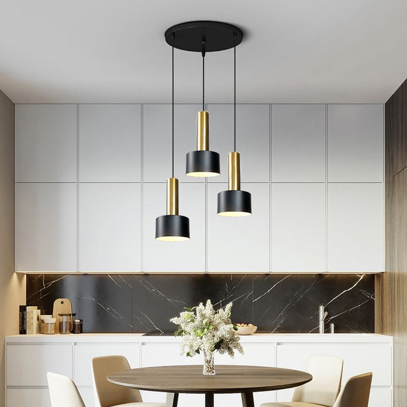 black and gold circular kitchen light fixture