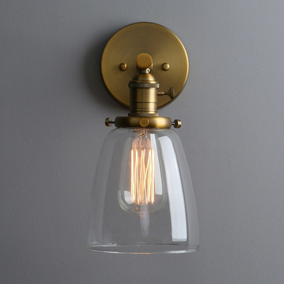 antique brass rustic wall sconce