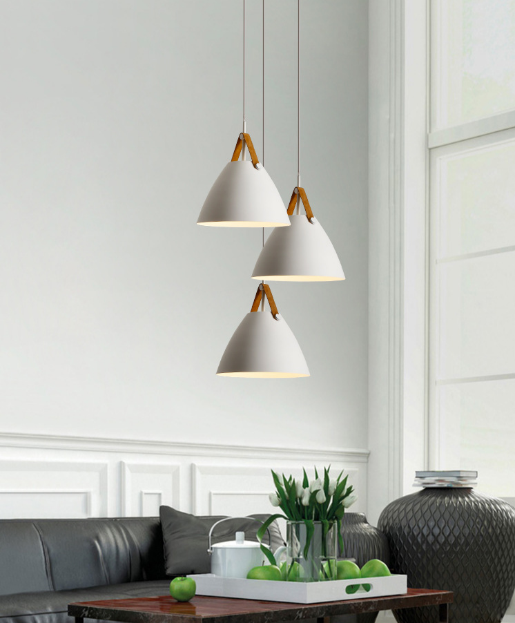 colorful nordic leather strap pendant light fixtures